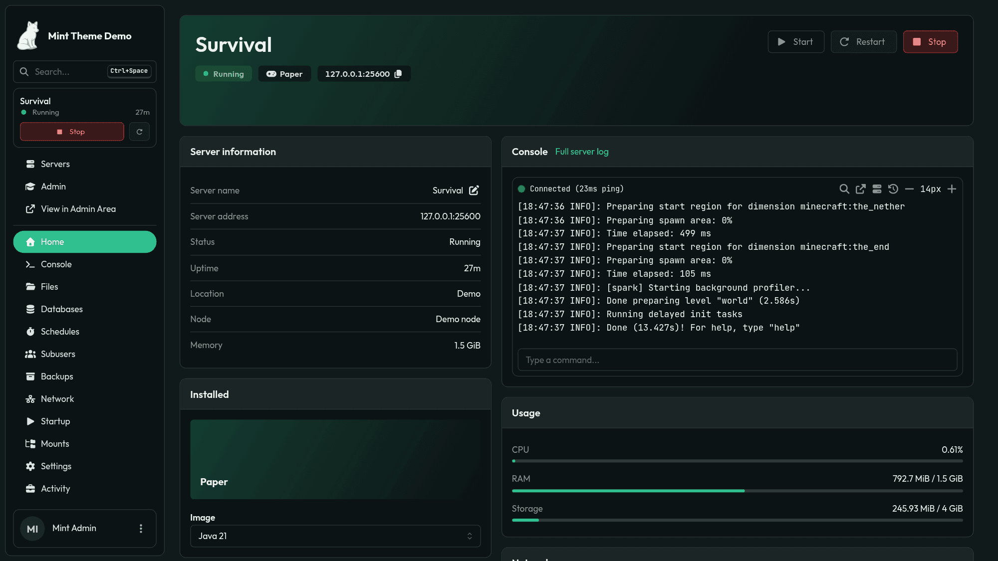 Mint Theme