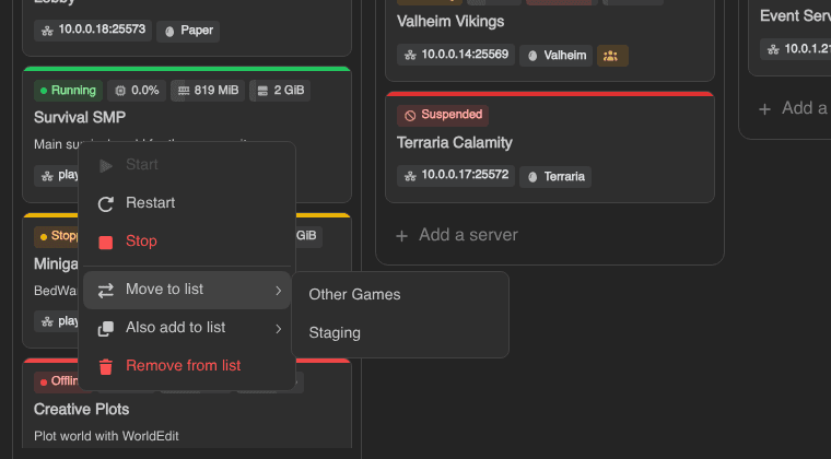 Kanban Servers screenshot 2