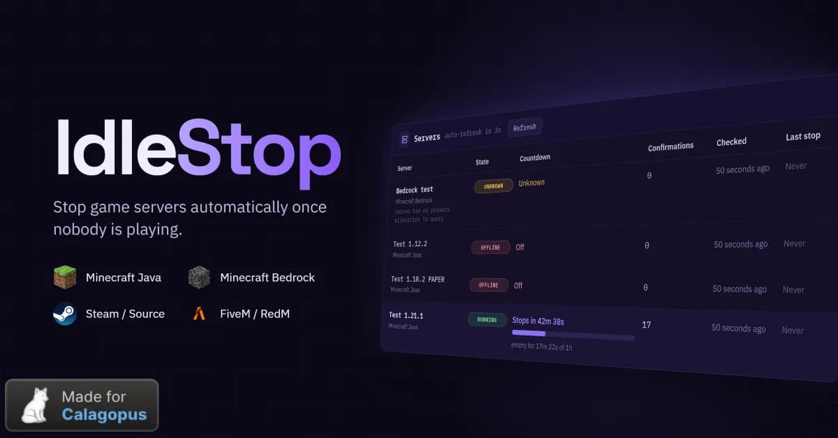 IdleStop for Calagopus