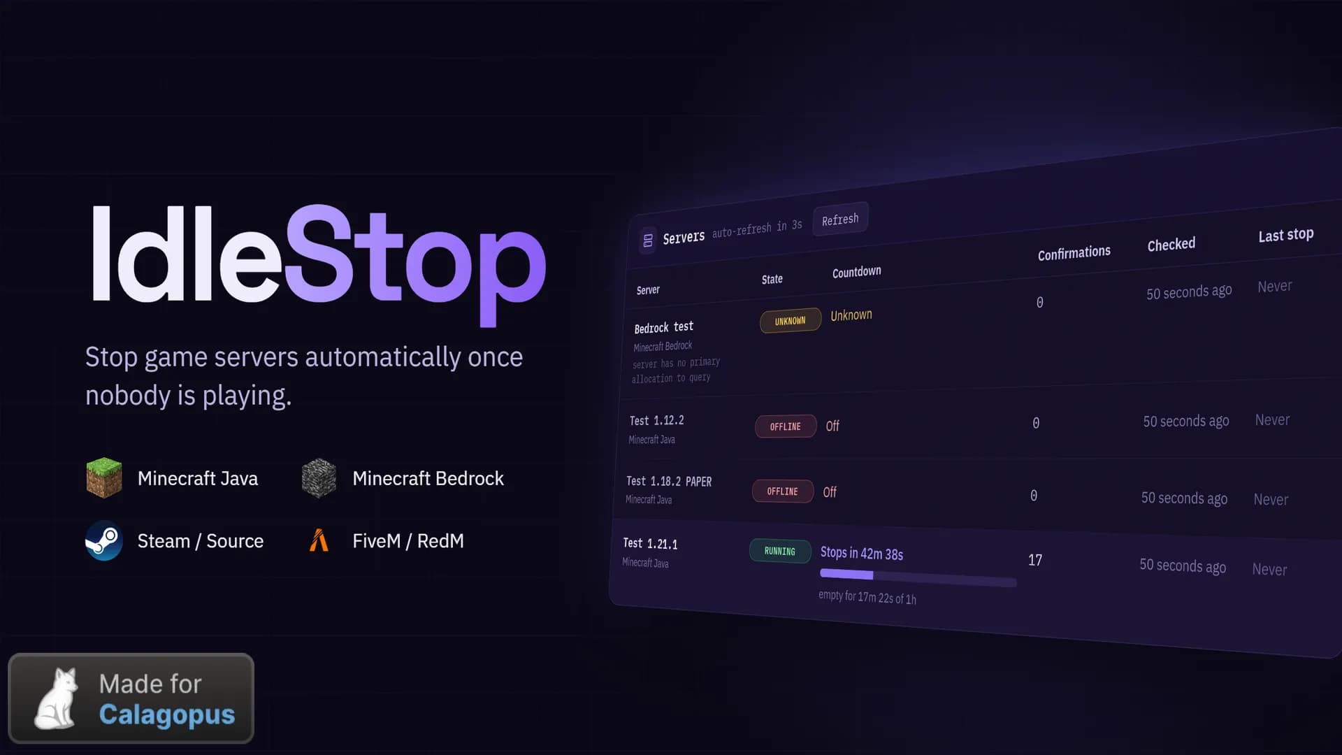 IdleStop for Calagopus screenshot 1
