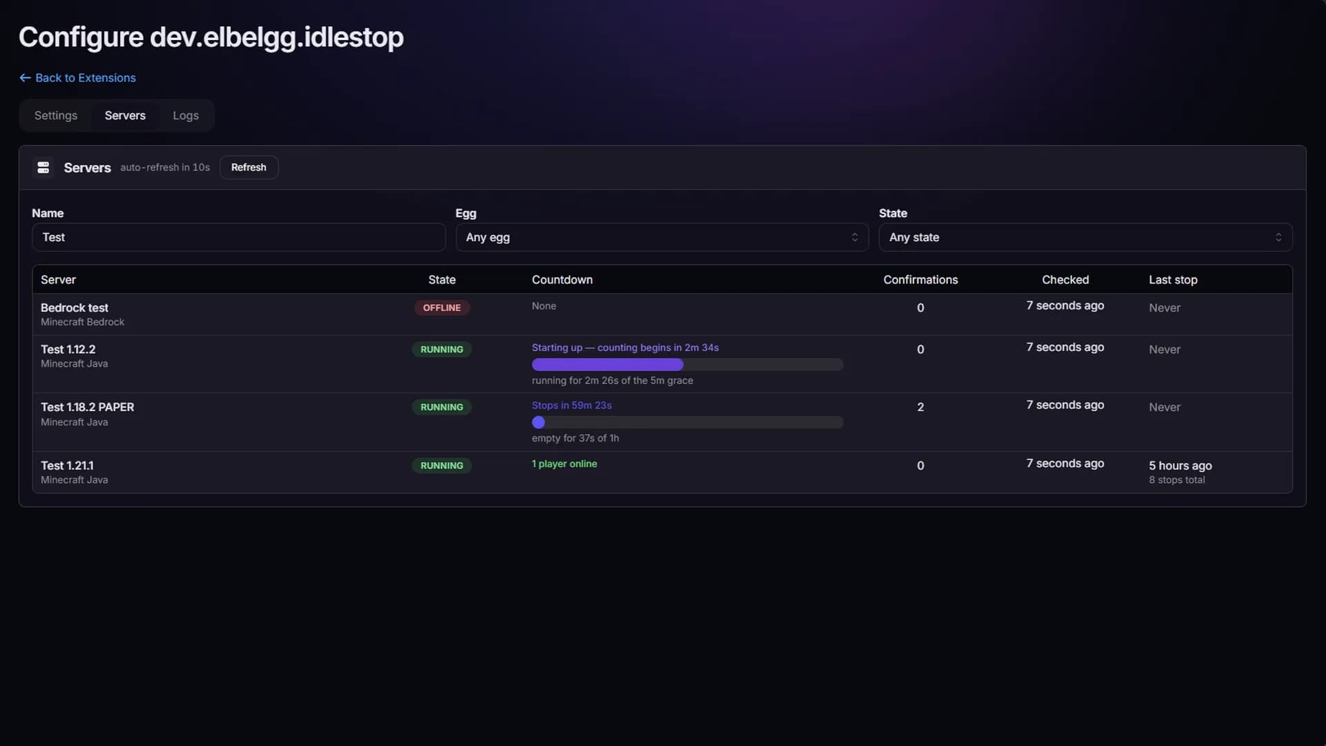 IdleStop for Calagopus screenshot 3