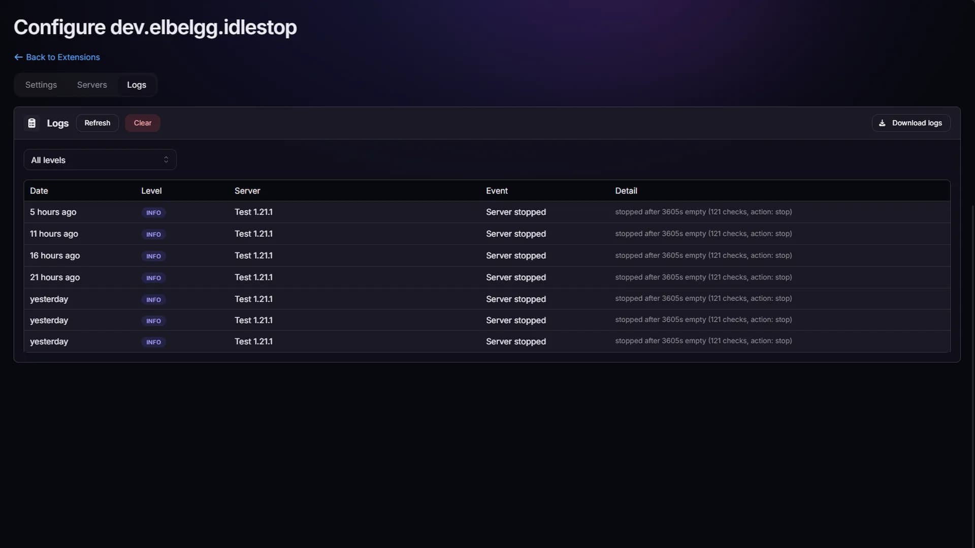 IdleStop for Calagopus screenshot 4